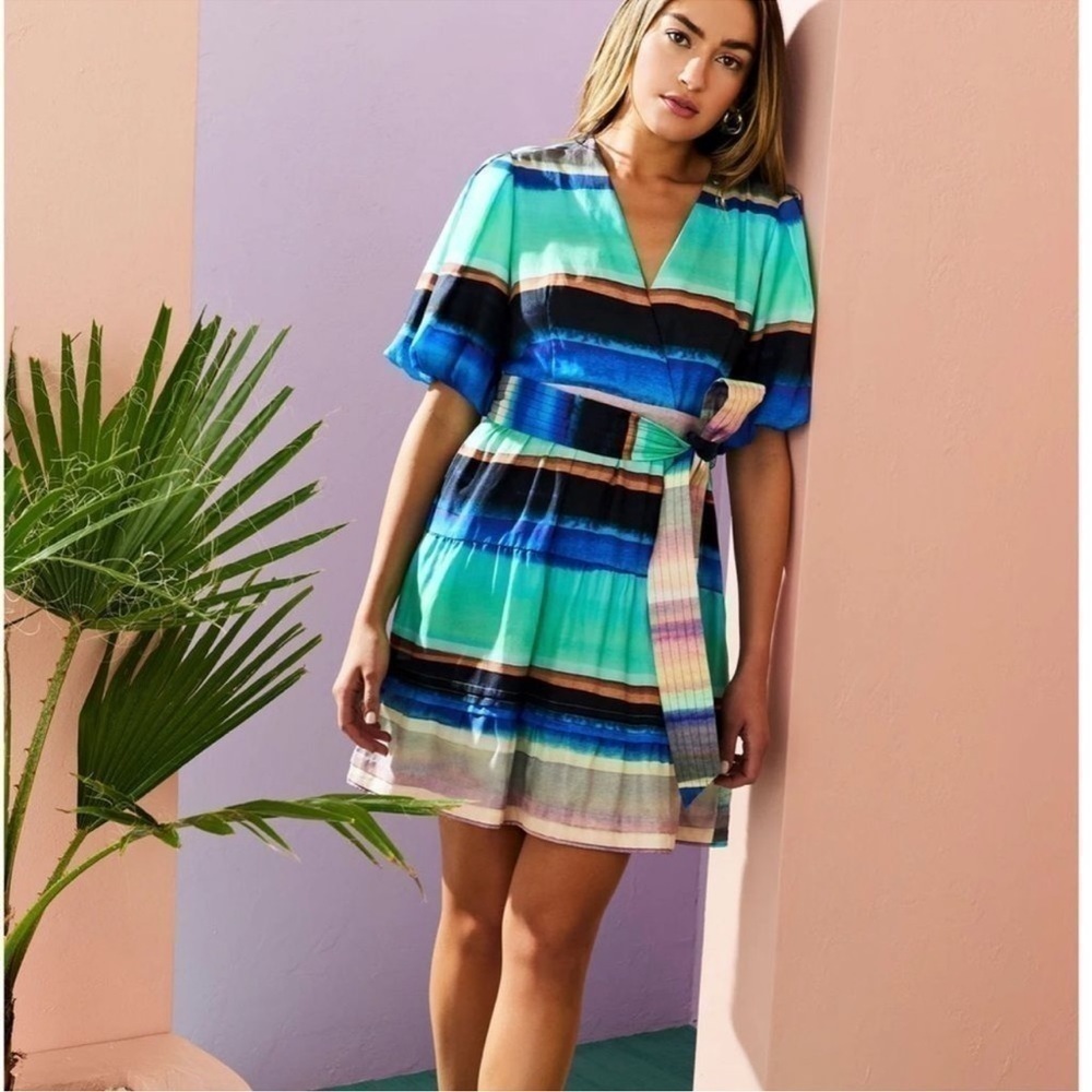 Marie Oliver Callie Tie Dye Silk Blend A Line Mini Dress